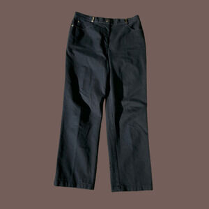 St. John Sport Wide‑Leg Jeans | High Rise Black | Size 12